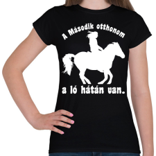 PRINTFASHION lovas - Női póló - Fekete női póló