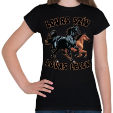 PRINTFASHION lovas - Női póló - Fekete női póló