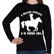 PRINTFASHION lovas - Női pulóver - Fekete női pulóver, kardigán
