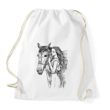 PRINTFASHION lovas - Sportzsák, Tornazsák - Fehér tornazsák