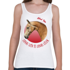 PRINTFASHION Lovas szív - Akhal Teke - Női atléta - Fehér női trikó