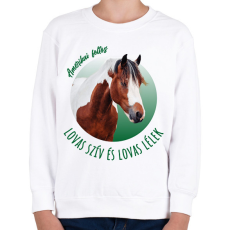 PRINTFASHION Lovas szív - Amerikai foltos - Gyerek pulóver - Fehér