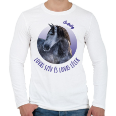 PRINTFASHION Lovas szív - Andalúz - Férfi hosszú ujjú póló - Fehér