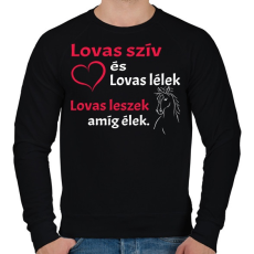PRINTFASHION Lovas szív és lovas lélek... - Férfi pulóver - Fekete