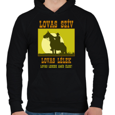 PRINTFASHION LOVAS SZÍV - Férfi kapucnis pulóver - Fekete férfi pulóver, kardigán