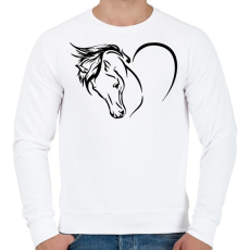 PRINTFASHION Lovas szív - Férfi pulóver - Fehér