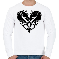 PRINTFASHION Lovas szív - Férfi pulóver - Fehér férfi pulóver, kardigán