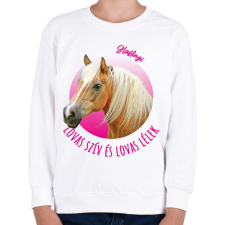 PRINTFASHION Lovas szív - Haflingi - Gyerek pulóver - Fehér gyerek pulóver, kardigán