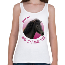 PRINTFASHION Lovas szív - Izlandi póni - Női atléta - Fehér női trikó