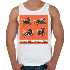 PRINTFASHION Lovas szív, lovas lélek - 4 ló - Férfi atléta - Fehér