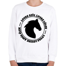 PRINTFASHION Lovas szív, Lovas lélek - Gyerek pulóver - Fehér gyerek pulóver, kardigán