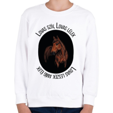 PRINTFASHION Lovas szív Lovas lélek - Gyerek pulóver - Fehér gyerek pulóver, kardigán