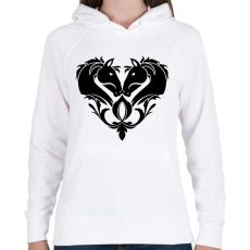 PRINTFASHION Lovas szív - Női kapucnis pulóver - Fehér