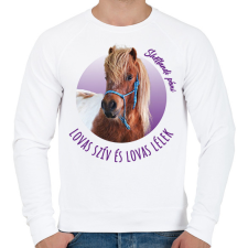 PRINTFASHION Lovas szív - Shetlandi póni - Férfi pulóver - Fehér férfi pulóver, kardigán