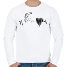PRINTFASHION Lovas szívdobbanás - Férfi pulóver - Fehér férfi pulóver, kardigán