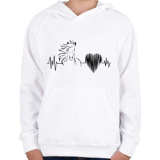 PRINTFASHION Lovas szívdobbanás - Gyerek kapucnis pulóver - Fehér