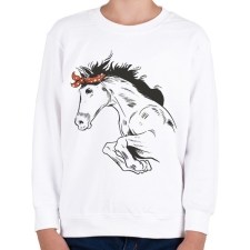 PRINTFASHION Lovas ugrás - Gyerek pulóver - Fehér gyerek pulóver, kardigán