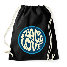 PRINTFASHION Love and Peace - Hippie - Sportzsák, Tornazsák - Fekete tornazsák