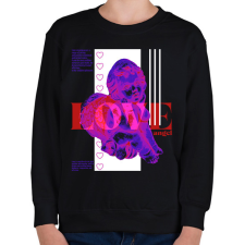 PRINTFASHION Love angel - Gyerek pulóver - Fekete gyerek pulóver, kardigán