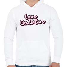 PRINTFASHION Love Balaton - Férfi kapucnis pulóver - Fehér férfi pulóver, kardigán