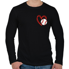 PRINTFASHION Love baseball - Férfi hosszú ujjú póló - Fekete férfi póló