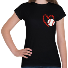 PRINTFASHION Love baseball - Női póló - Fekete női póló