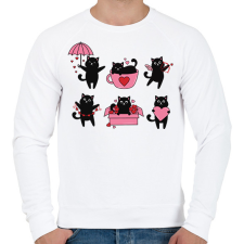 PRINTFASHION Love cats - Férfi pulóver - Fehér férfi pulóver, kardigán