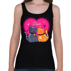 PRINTFASHION Love cats - Női atléta - Fekete