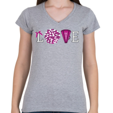PRINTFASHION Love cheerleader - Női V-nyakú póló - Sport szürke