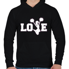 PRINTFASHION Love Cheerleading - Férfi kapucnis pulóver - Fekete férfi pulóver, kardigán