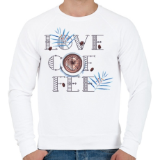 PRINTFASHION Love Coffee - Férfi pulóver - Fehér