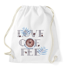 PRINTFASHION Love Coffee - Sportzsák, Tornazsák - Fehér tornazsák