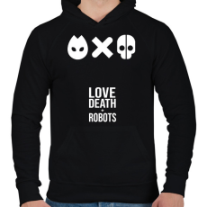 PRINTFASHION Love Death and Robots logo - Férfi kapucnis pulóver - Fekete