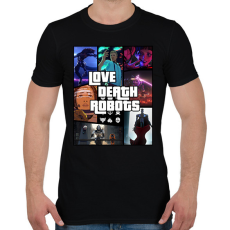 PRINTFASHION Love Death & Robots - Férfi póló - Fekete