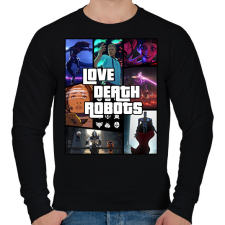 PRINTFASHION Love Death & Robots - Férfi pulóver - Fekete férfi pulóver, kardigán