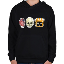 PRINTFASHION Love Death + Robots - Gyerek kapucnis pulóver - Fekete gyerek pulóver, kardigán