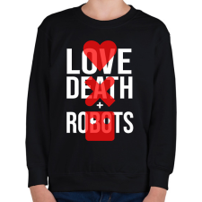 PRINTFASHION Love Death + Robots logo - Gyerek pulóver - Fekete gyerek pulóver, kardigán