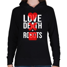 PRINTFASHION Love Death + Robots logo - Női kapucnis pulóver - Fekete női pulóver, kardigán