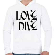 PRINTFASHION Love Dive - Férfi kapucnis pulóver - Fehér