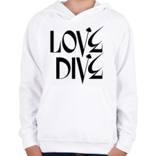 PRINTFASHION Love Dive - Gyerek kapucnis pulóver - Fehér gyerek pulóver, kardigán