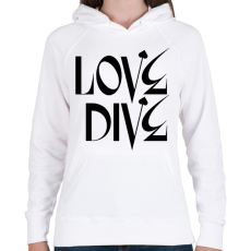 PRINTFASHION Love Dive - Női kapucnis pulóver - Fehér