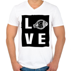 PRINTFASHION Love - Eyedoctor - Férfi V-nyakú póló - Fehér