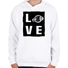PRINTFASHION Love - Eyedoctor - Gyerek kapucnis pulóver - Fehér gyerek pulóver, kardigán