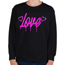 PRINTFASHION love felirat - Gyerek pulóver - Fekete