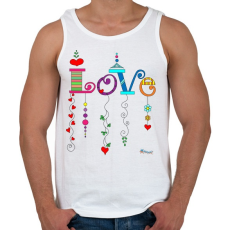 PRINTFASHION Love - Férfi atléta - Fehér