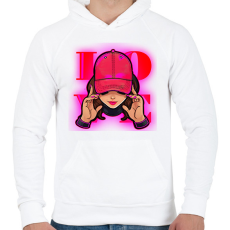 PRINTFASHION Love  - Férfi kapucnis pulóver - Fehér