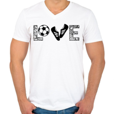 PRINTFASHION Love - Férfi V-nyakú póló - Fehér