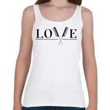 PRINTFASHION Love - Fodrász (blakc) - Női atléta - Fehér női trikó