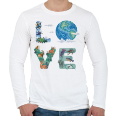 PRINTFASHION Love Föld - Férfi hosszú ujjú póló - Fehér