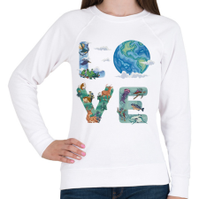 PRINTFASHION Love Föld - Női pulóver - Fehér női pulóver, kardigán